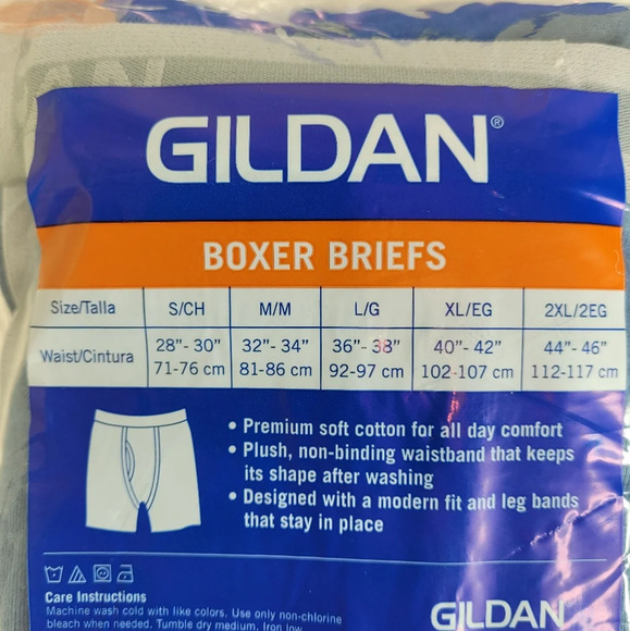 Gildan Boxer briefs Premium Cotton comfort plush waistband 4 pack size 2XL NEW - Picture 3 of 4
